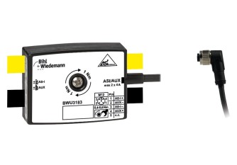 BWU3183 Passive Distributor ASi/AUX to 1 x M12 cable socket, angled, 5 poles, depth 19 mm, IP67