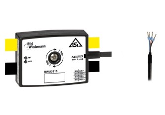 BW3315 Passive Distributor ASi/AUX to 1 x round cable/connecting wires, depth 19 mm, IP67