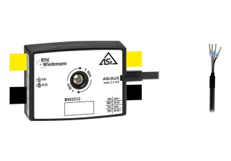BW3512 Passive Distributor ASi/AUX to 1 x round cable/connecting wires, depth 19 mm, IP67