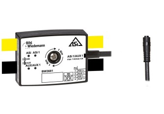 BW3681 Passive Distributor ASi/AUX to 1 x M8 snap-in cable socket, straight, 4 poles, depth 19 mm, IP67