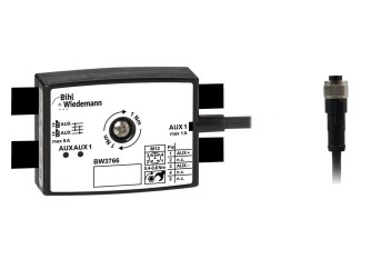 BW3766 Passive Distributor AUX to 1 x M12 cable socket, straight, 5 poles, depth 19 mm, IP67