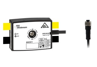 BW3911 Passive Distributor ASi/AUX to 1 x M12 cable socket, straight, 5 poles, depth 19 mm, IP67