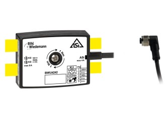 BWU4242 Passive Distributor ASi to 1 x M12 cable socket, angled, 5 poles, depth 19 mm, IP67