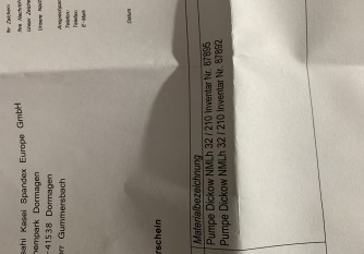 NMLh 32/210-InStock Pumpe NMLh 32/210 Dickow