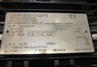 WA37/T DRN 71M4-InStock Motor +Reduktor WA37/T DRN 71M4 SEW