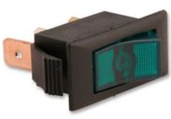 EATON 1500G11E SWITCH, ROCKER, SPST, 15A, 250V, GREEN,